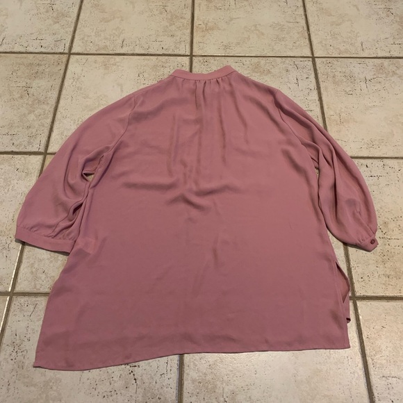 Reitmans Mauve Pink Tunic Blouse | Mandarin Collar | Pockets | Size M/M - Picture 3 of 5
